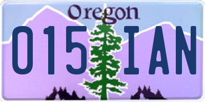 OR license plate 015IAN