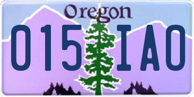 OR license plate 015IAO