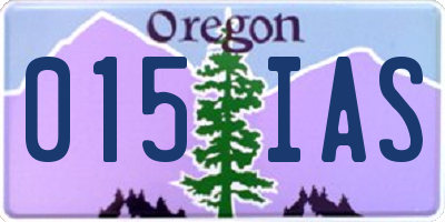 OR license plate 015IAS