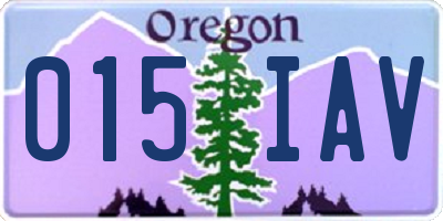 OR license plate 015IAV