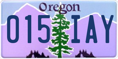 OR license plate 015IAY