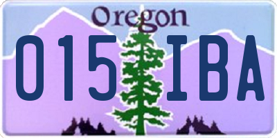 OR license plate 015IBA
