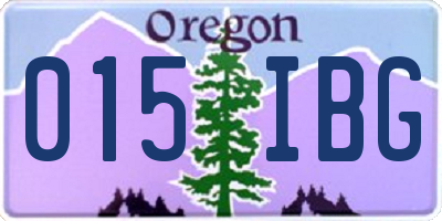 OR license plate 015IBG