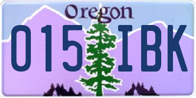 OR license plate 015IBK