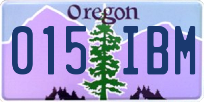 OR license plate 015IBM