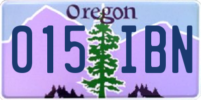 OR license plate 015IBN