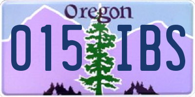 OR license plate 015IBS