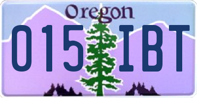 OR license plate 015IBT