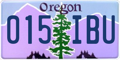 OR license plate 015IBU