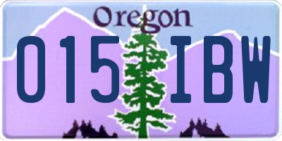 OR license plate 015IBW