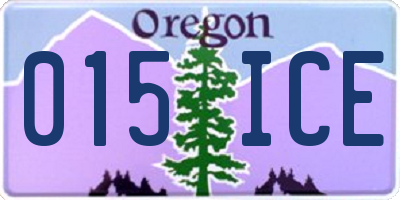 OR license plate 015ICE
