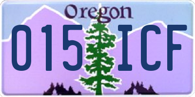 OR license plate 015ICF
