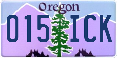 OR license plate 015ICK