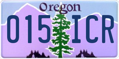 OR license plate 015ICR