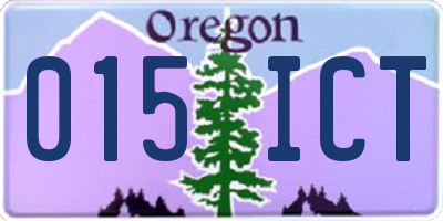 OR license plate 015ICT