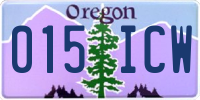 OR license plate 015ICW