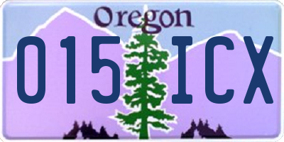 OR license plate 015ICX