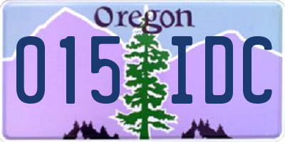 OR license plate 015IDC