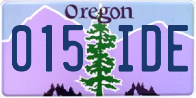 OR license plate 015IDE