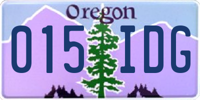 OR license plate 015IDG