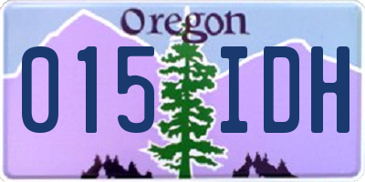 OR license plate 015IDH