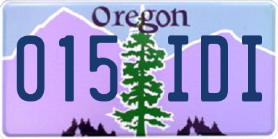 OR license plate 015IDI