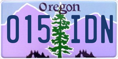 OR license plate 015IDN
