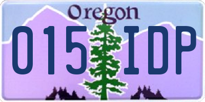 OR license plate 015IDP