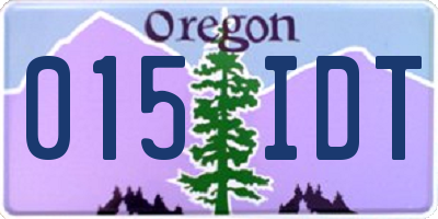 OR license plate 015IDT