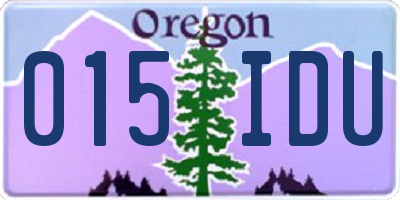 OR license plate 015IDU