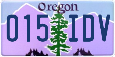 OR license plate 015IDV