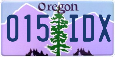 OR license plate 015IDX