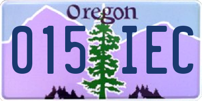 OR license plate 015IEC