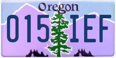 OR license plate 015IEF