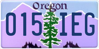OR license plate 015IEG