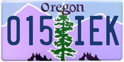 OR license plate 015IEK