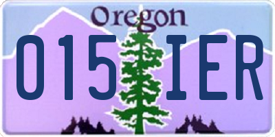 OR license plate 015IER