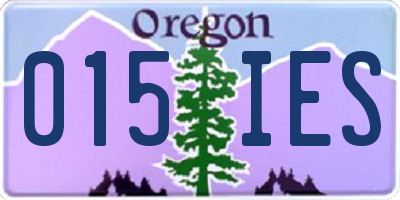 OR license plate 015IES