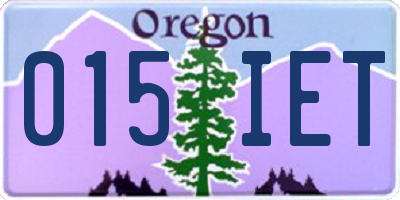 OR license plate 015IET