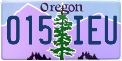 OR license plate 015IEU