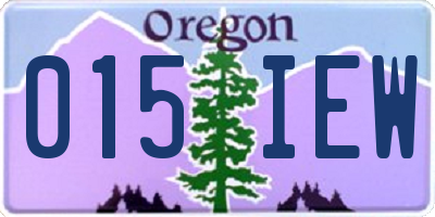 OR license plate 015IEW