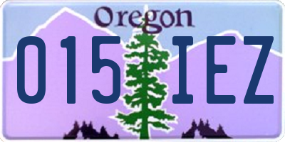 OR license plate 015IEZ
