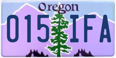 OR license plate 015IFA
