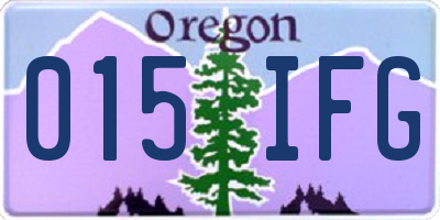 OR license plate 015IFG