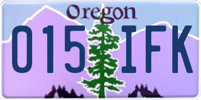 OR license plate 015IFK