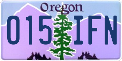 OR license plate 015IFN