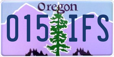 OR license plate 015IFS