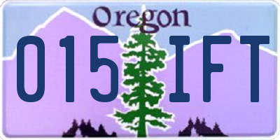 OR license plate 015IFT