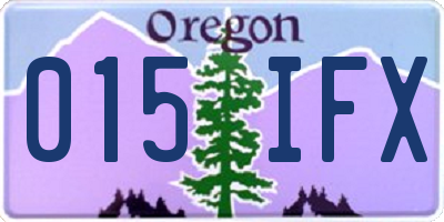 OR license plate 015IFX