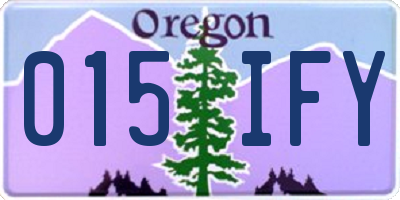 OR license plate 015IFY